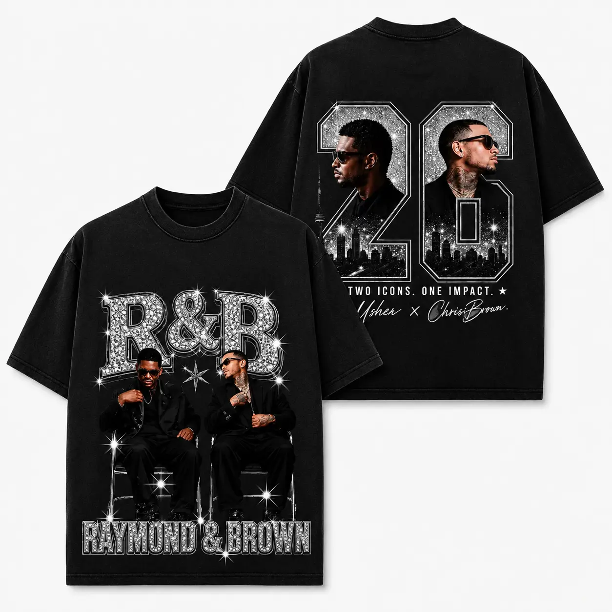 The R&B Tour 2026 : Raymond & Brown V4 Premium Cotton T-Shirt, R&B Music Duo Graphic Tee, Urban Hip Hop Soul Streetwear Shirt, Concert Tour Merch, Gift for R&B Fans, Vintage Music Tee