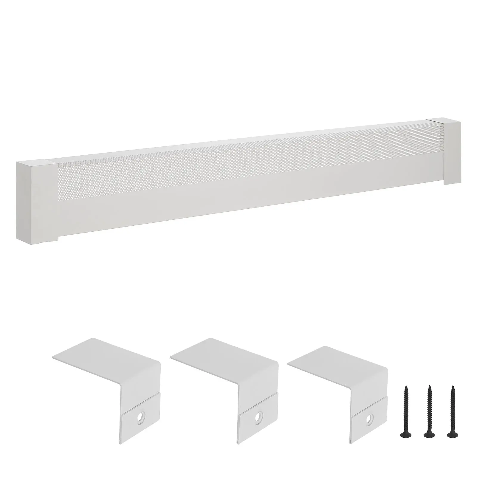 【Summerfinds】VEVOR Baseboard Heater Cover, Basic Series 6 ft Standard Electric Heating Unit Front Cover, High-Quality Steel, Easy to Clean, Effortless & Hassle-Free Installation, Long-Lasting Protection for Bedroom Home Improvement (White), Clean Look, St