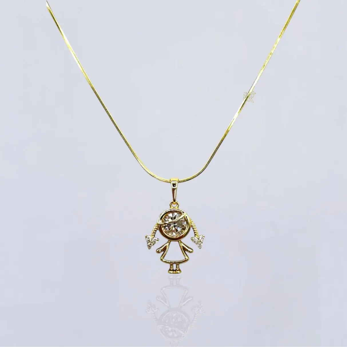 Fine chain plated in 14k Gold. with children's charm and bracelet with charm
