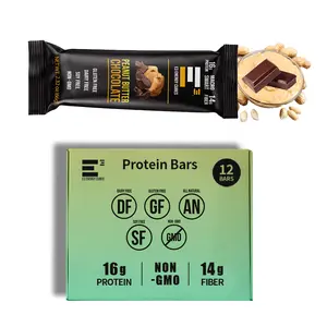 Peanut Butter & Chocolate E3 Energy Cubes | High-Fiber, All-Natural Protein Bars (12 bars)