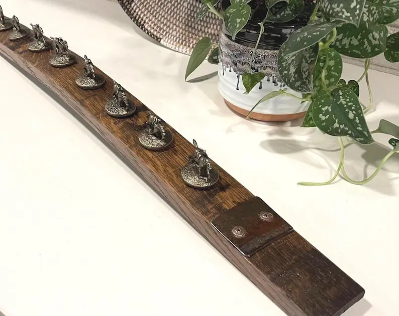 Bourbon Barrel Display for bottle Stoppers, Handmade bourbon Stopper Holder,Rustic Bourbon Stopper Stand for Collecton, unique gift for dad