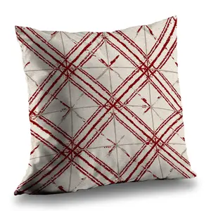Begin Home Decor C1PO2020L4Q6UF 20 x 20 in. Red Lines Pattern Outdoor Throw Pillow - Home Decor Accent