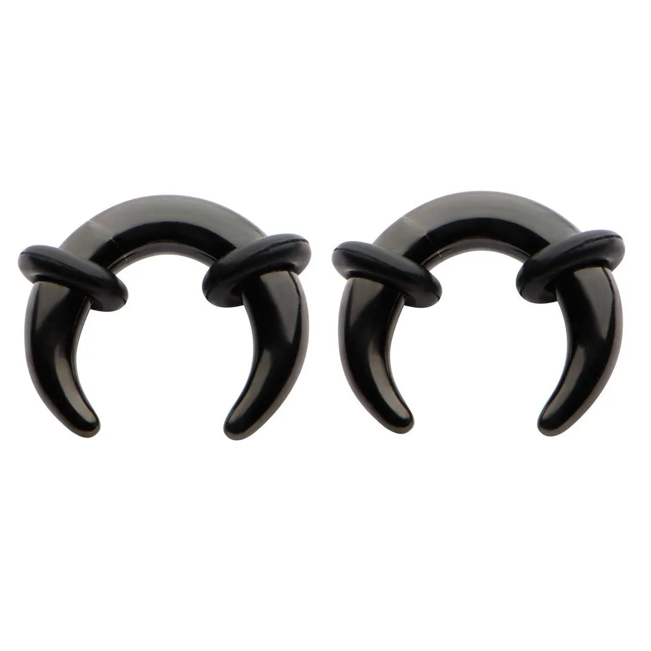 Zaya Body Jewelry Pair Black Steel Pinchers Tapers 0g 1g 2g 4g 6g 8g 10g 12g 14g Ear Plugs septum