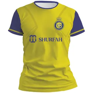 Playera Al Nassr local Jersey, 3D Soccer T-shirt, Gifts for Soccer Lover, Fans Gear, Sport Apparel  for Men Women