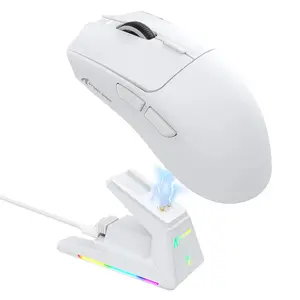 ATTACK SHARK Wireless Gaming Mouse with RGB Charging Base, Rechargeable Gaming Mouse with 5 Programmable Buttons, Computer Mouse for Gaming, Office, Home