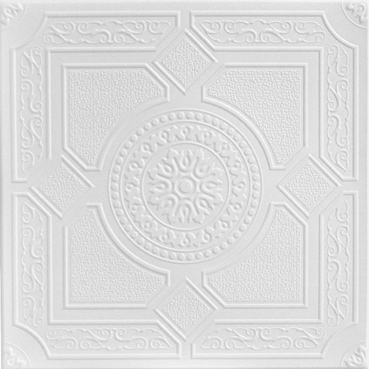 A La Maison Ceilings Kensington Gardens 20 in x 20 in Lightweight PS Glue-up Decorative Ceiling Tiles - #R30, Pack of 96, 259 sqft Coverage, Easy DIY Install for Residential Bedroom, Living Room