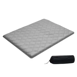 VEVOR Japanese Tatami Mat, Queen Size Foldable Japanese Tatami Mattress, Futon Mattress with Storage Bag & Fastener, 9-Layer Floor Mat for Sleeping, Dormitory, Meditation, Yoga, 80 x 60 x 3.5 in, Gray