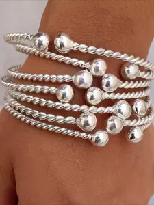 Vintage Boho Style Beaded Bangles, Fashionable Jewelry for Women & Girls, Trendy All-match & Exquisite Jewelry for Birthday Gift, Boho Style Bracelet