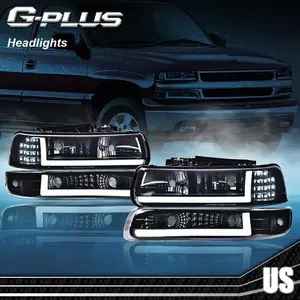 LED DRL Headlights Signal Lights Fit For 1999-2006 Silverado Suburban Tahoe