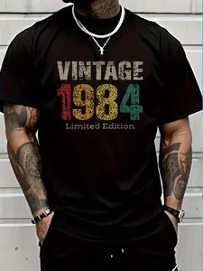 100% Cotton Vintage 1984 Limited Edition 41st Birthday Gifts 41 Year Old T-Shirt Women's Men's Graphic Tee Crew Neck summer vacation Tops