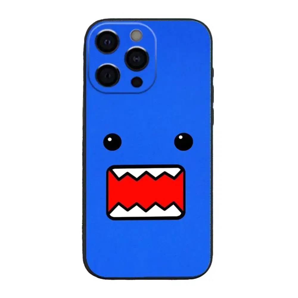 Cute Domo Phone Case For iPhone 16,15,14,13,12,11,Pro,X,XS,Max,XR,Plus,Mini Soft Black Cover