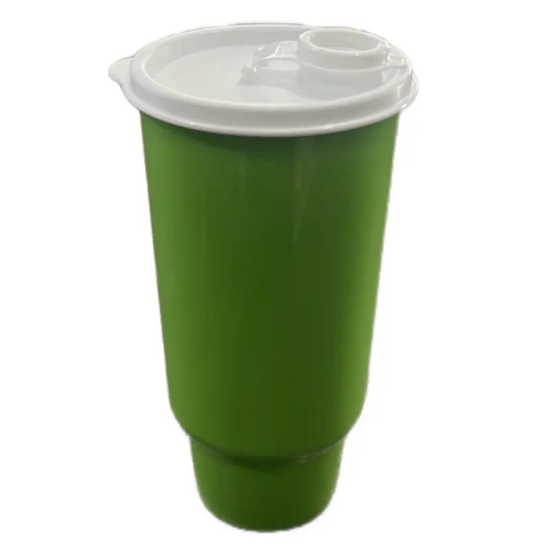 950ML Green Classic Reusable Washable Water Bottle with White Secure Lid, Portable Eco-Friendly Kitchenware Drinkware Cup