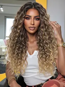 Curly Long Wig Without Bangs, Synthetic Material Wigs, Heat Resistant Wigs, Natural Look and Comfortable Feel for Daily Wear, Versatile Hairstyle for All Seasons