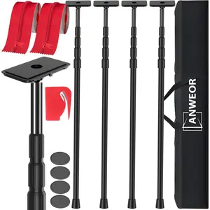 12FT Dust Barrier Poles Kit,Spring Retractable Zipper Wall Poles for Dust Barriers System,Home & Construction,Spring Barrier Loaded Poles for Renovation & Construction Renovation(Exclusive Patent)