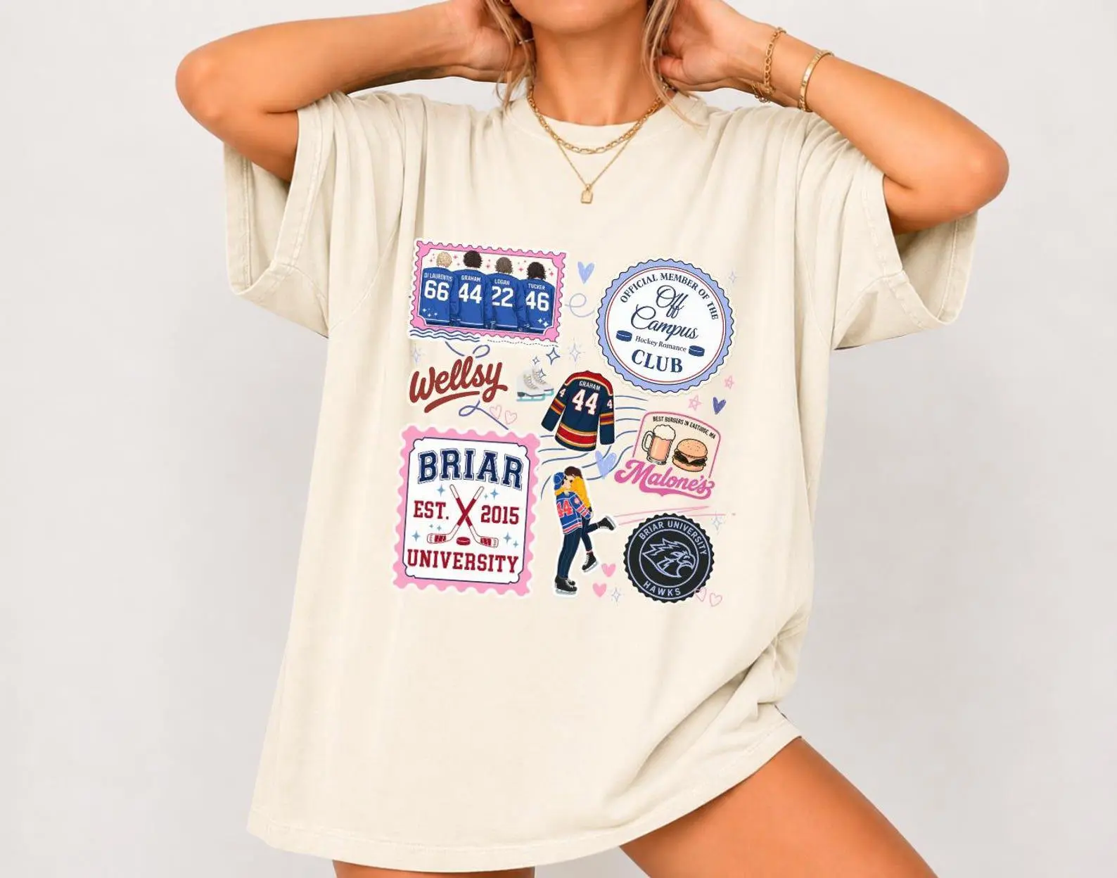 Off-Campus Hockey Stamps Shirt, Briar University Hockey Romance Tee, Graham Logan Tucker Booktok Reader Gift, Reading Lover