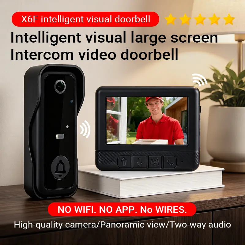 Wireless Video Doorbell Camera with Screen, No WiFi or App Needed, Night Vision, Two-Way Audio, Motion Detection, Battery Powered, Easy Installation, No Subscription, Summervibes