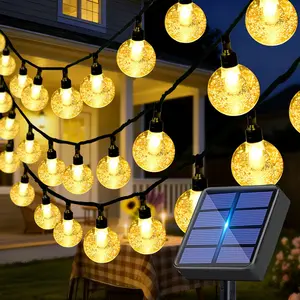 Solar Bubble Ball String Lights, 50led/100led Crystal Globe, 8 Flash Modes, Garden Trees, Patio, Bedroom, Wedding Party Decorations