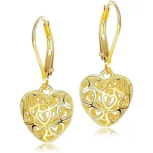 Fansilver Ball Heart Dangle Earrings for Women Lightweight Vintage Drop Dangle Earrings Leverback Earrings Jewelry Gifts for Her classic jewelry