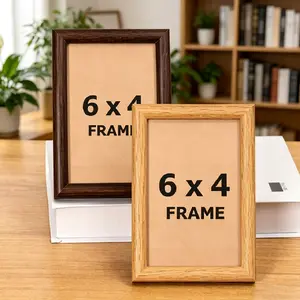 6 Inch 4x6 Wooden Frame, Simple Wood Photo Frame, Nordic Wall Art, Multi-Functional Hanging and Display, Home Decor for Bedroom Living Room Kitchen
