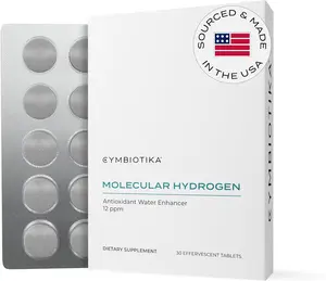 CYMBIOTIKA Molecular Hydrogen Water Tablets with Magnesium, Energy Boost, Gluten Free, Keto Antioxidant Drink, Fast Dissolving Supplements, Helps Fight Inflammation & Stress 30 Tablets, 12 ppm, Hydrogen, Hydrogen Tablets, Hydrogen Pills