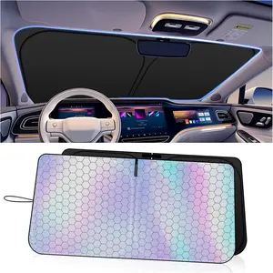 58x32in Laser Car Windshield Sun Shade | Reflector Sunshade Offers Ultimate Protection for Car Interior | Cool Reflective Sun Blocker Fits Sedan/SUVs, MPVs, Car Accessories for Summer #fathersdaygift