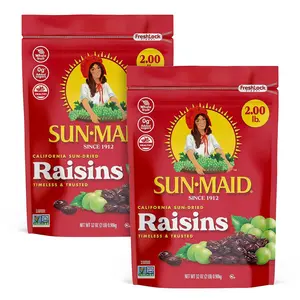 California Sun-Dried Raisins - (2 Pack) 32 oz Resealable Bag - Dried Fruit Snack for Lunches, Snacks, and Natural Sweeteners
