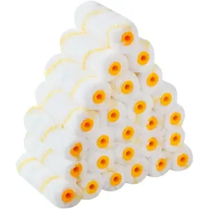 Roller Cover Set,Wall Painting Roller Naps for fessional or  Owners with  Paints and Stains.  Roller Covers are for House or Commercial Use. (4" Mini 25Ea)