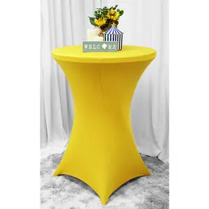 30"x42" Cocktail Spandex (220 GSM) Table Cover - Canary Yellow (1pc)