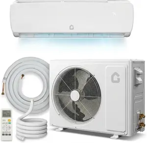 9000 BTU Mini Split Air Conditioner & Heat Pump – 19 SEER2 Inverter, 230V, Covers 450 Sq. Ft., 3-in-1 Cooling/Heating/Dehumidifying, Complete Installation Kit & Remote Included, White