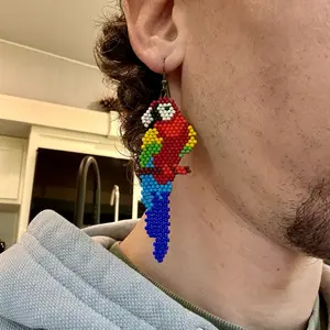 Handmade Parrot Brick Stitch Earring