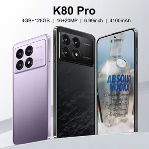 K80 PRO smartphone 4GB+128GB global unlock 4G network 6.99-inch large screen Android 12 pixel 16+20MP MTK6762 8-core processor 4100mAh large battery facial recognition dual card dual standby smartphone Android Cell Phones
