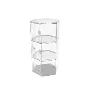 FixtureDisplays® Clear Plexiglass Acrylic Spinning Cabinet Display Case for Jewewlry, Cell Phone, Valuable 14603