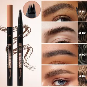 Waterproof Long-Lasting Eyebrow Pencil with Brush, Anti-Stain Liquid Eyebrow Pen, Precise Natural Brow Look, Makeup Essential, Eyebrow Makeup Products, Cosmetic