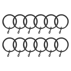 TWOPAGES 2026 Spring Glow Up Jaylon Gold & Black Rings Eyelet 12Pcs Lightweight Easy Installation Warm Golden Black Curtains Rings Premium Zinc Alloy Elegant Design Durable Versatile Festive New Year Curtains Rings, Easter Home Refresh