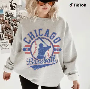 Vintage Baseball Crewneck Sweatshirt - Retro City Graphic Pullover - Unisex Sports Apparel  Tops Womenswear