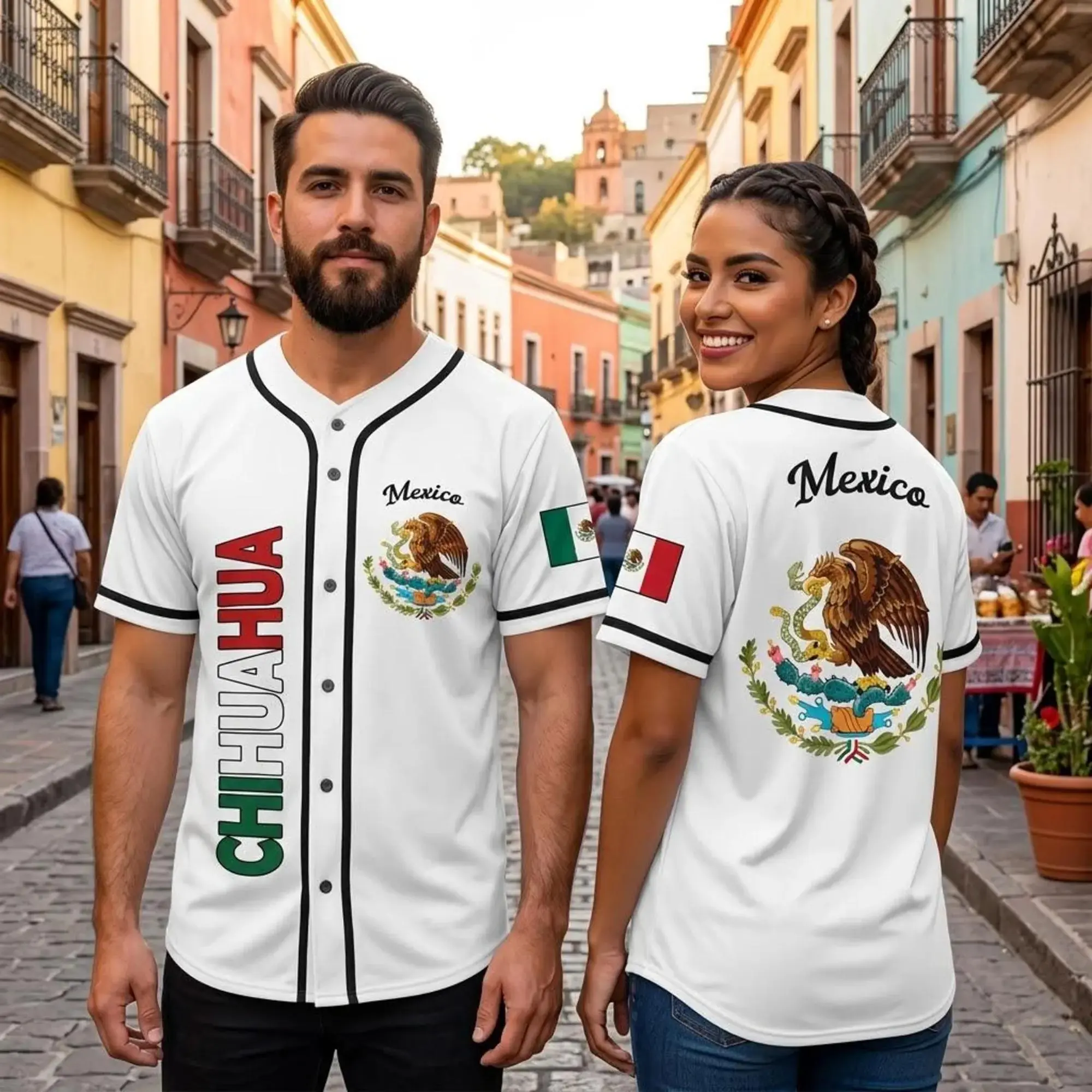Custom Mexico Baseball Jersey Jalisco Green Button Up Mexican Heritage Baseball Shirt