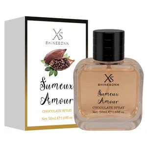 SHINESONN Sumeux Amour Unisex Perfume. Top notes are chocolate and vanilla; middle notes are citrus and orange blossom; base note is jasmine. 50mL (1.69 fl. oz). A long-lasting gourmand floral fragrance, perfect for holiday gifting