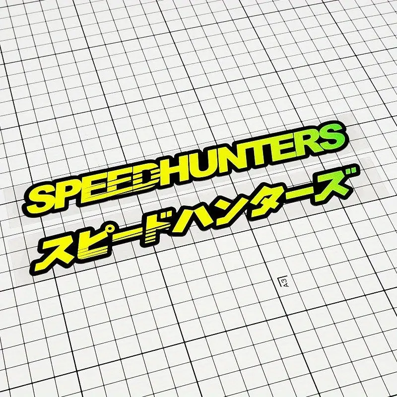 2PCS/SET treet Trendy Japanese Speed Hunter "SPEEDHUNTERS" Logo Sticker For Carry Bags, Car Cultural Products, Personalized Decor Personalized Japanese-English Bilingual Speed Logo Decor Daily With Japanese Performance Trend