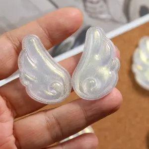 Dreamy Cartoon Glitter Acrylic 3D Angel Wing Charms Double Sided Design, Cute DIY Accessories for Hair Clips, Pendants, Phone Cases & Keychains, Shiny Aesthetic Decor for Handmade Crafts & Personalized Jewelry Making, Fashionable Charms