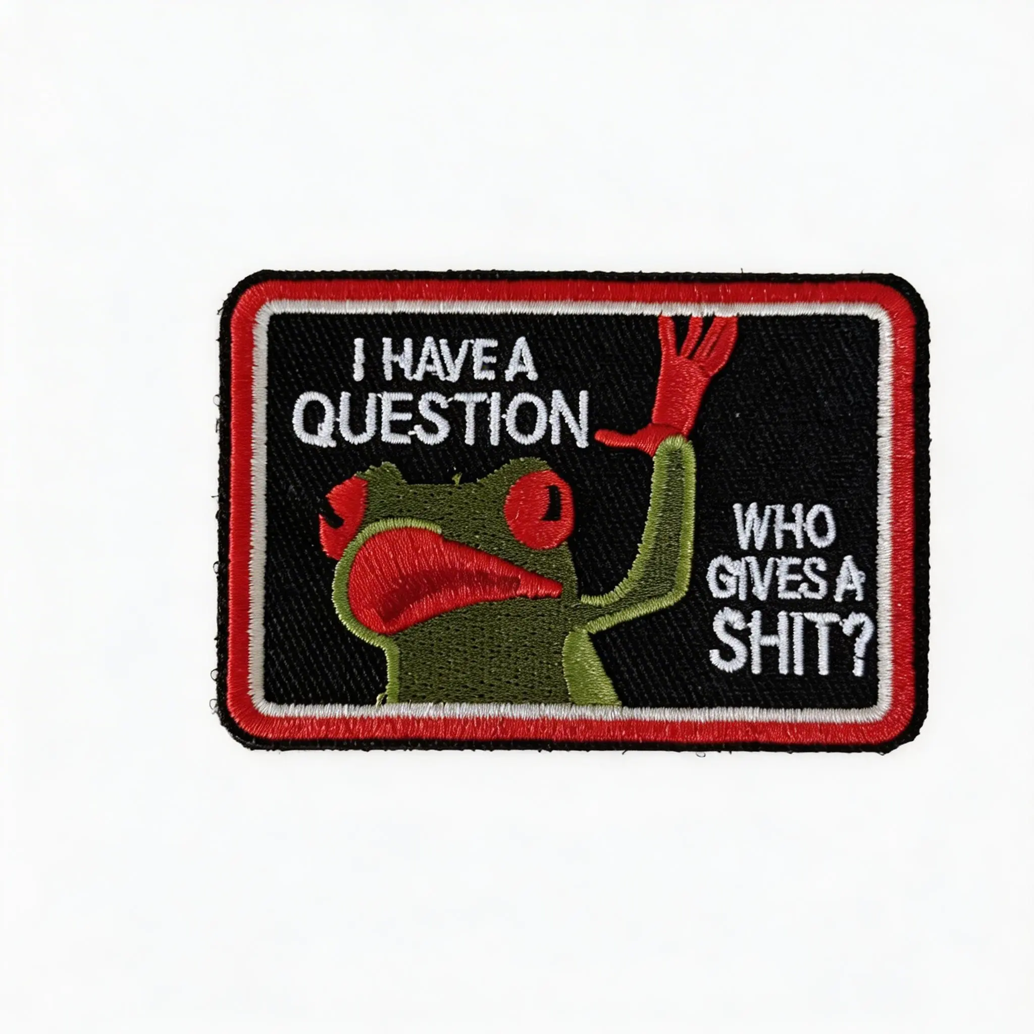 Funny Frog Meme Tactical Patch Badge, Backpack Jacket Hat Accessory, Sarcastic Humor Embroidered Sticker, Ca Prop 65 Compliant, Bold Frog, Embroidery Patches