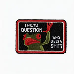 Funny Frog Meme Tactical Patch Badge, Backpack Jacket Hat Accessory, Sarcastic Humor Embroidered Sticker, Ca Prop 65 Compliant