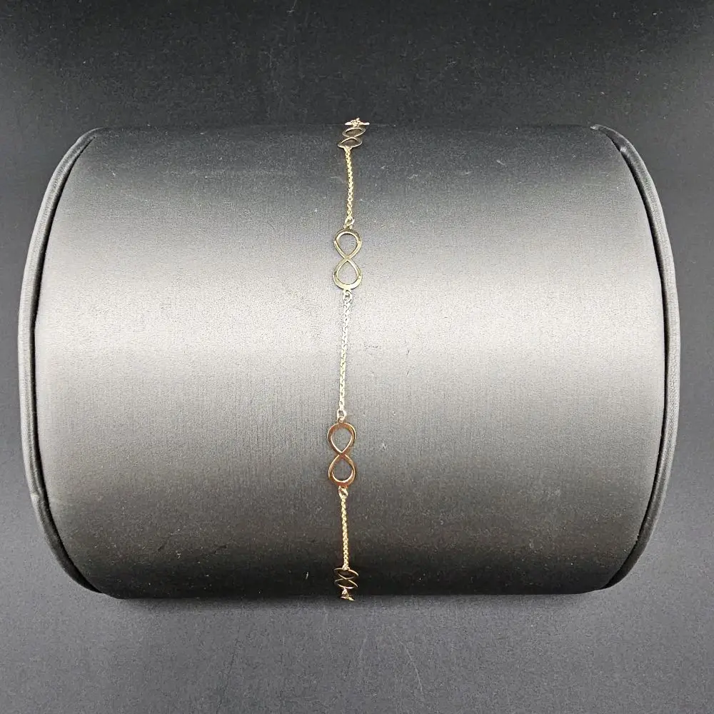 14k Gold Infinity Bracelet, Size 7, Everyday Wear Jewelry