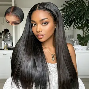 30-inch HD Lace Front Glue-Free Wig—Natural Hairline, 180% High-Density Straight Human Hair, Pre-Bleached and Pre-Cut, Ready to Wear Style #WigTok #SummerMakeover Glueless Beginner Wig Lace Body Wig Lace Body Wig