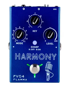 FLAMMA FV04 Vocal Harmony Pedal Vocal Effects Processor Stompbox Voice Mic Harmonizer with Reverb 12 Pitches with 11 Different Harmony Modes All-In-One for Singer and Guirist Singing Recording