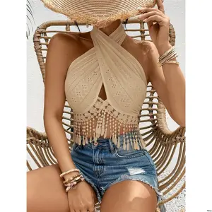 Camisole Strap - Trim tiktok VCAY Ladies Vacation Contrast Lace Criss Cross