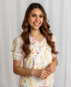 Sophia Floral Lace Trim Blouse