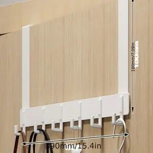 18cm high over-the-door hook rack, easy to install without drilling. Ideal for hanging hats, keys, this space-saving storage solution is suitable for hallways, bathrooms, bedrooms, homes, dormitories and other places. Aluminium Organiser Wall Installation