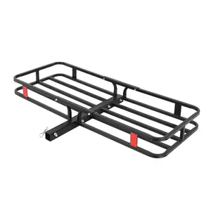 Hitch Mount Cargo Carrier Basket – 53x19x6 inch Luggage Rack for 2" Receiver, Heavy-Duty 500 lbs Capacity, Folding Rear Storage Solution for Car, SUV, Camping & Travel – Durable Trailer Hitch Cargo Carrier