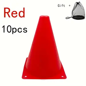 10 Pack 18cm Soccer Training Cones, Outdoor Agility Equipment Set, Includes Square Storage Bag, Football Obstacle Training Gear, Drills, Races, Visibility