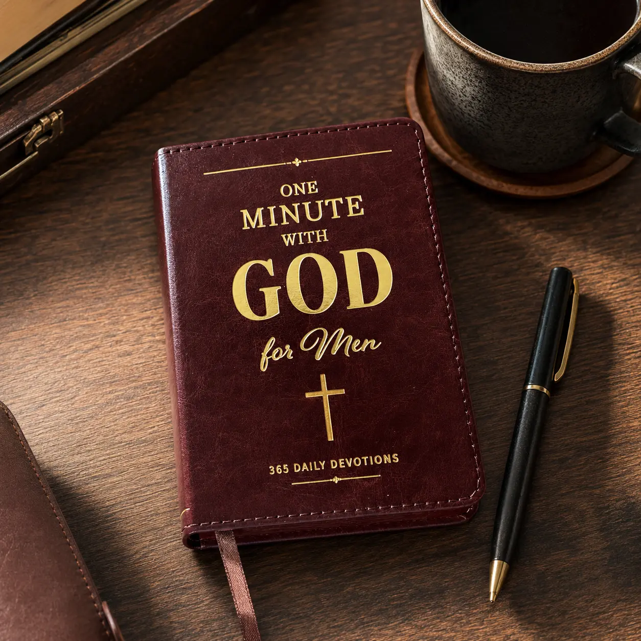 One Minute with God for Men, 365 Days Devotional Journal, Portable Daily Reflections Book, Perfect Gift for Holidays Birthdays Christmas New Year, Self Improvement Journal